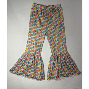 Girls Easter Egg Bell Bottom Pants 5Y Rainbow Flare Leggings Spring Boutique